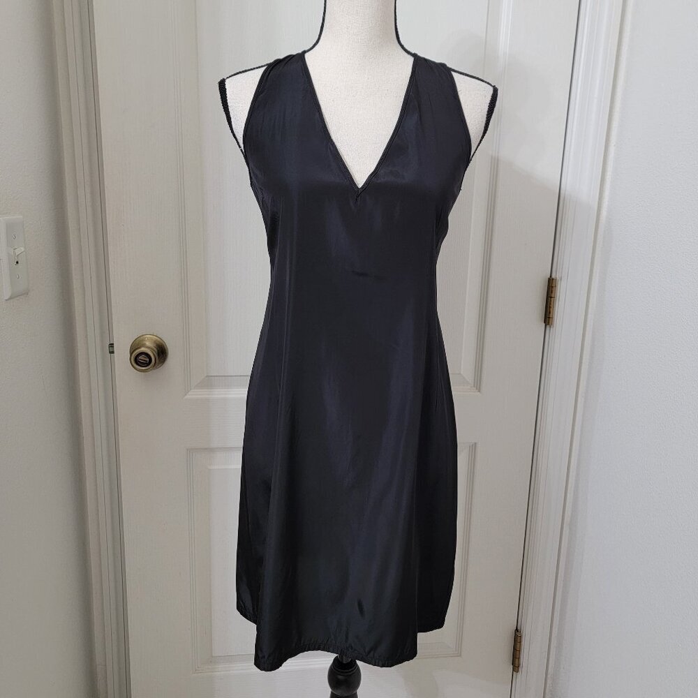 Marni Size 38 (Us 6-8) Black V-Neck Little Black Dress, Excellent Used Condition